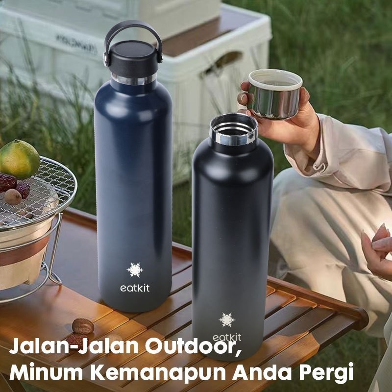 Paus Biru - Tumbler Stainless Steel 304 1000ml / Botol Minum Tahan Panas Dan Dingin Sport Botol Air / Thermos Cup Vacum / Cangkir Aluminium - Gambar 4