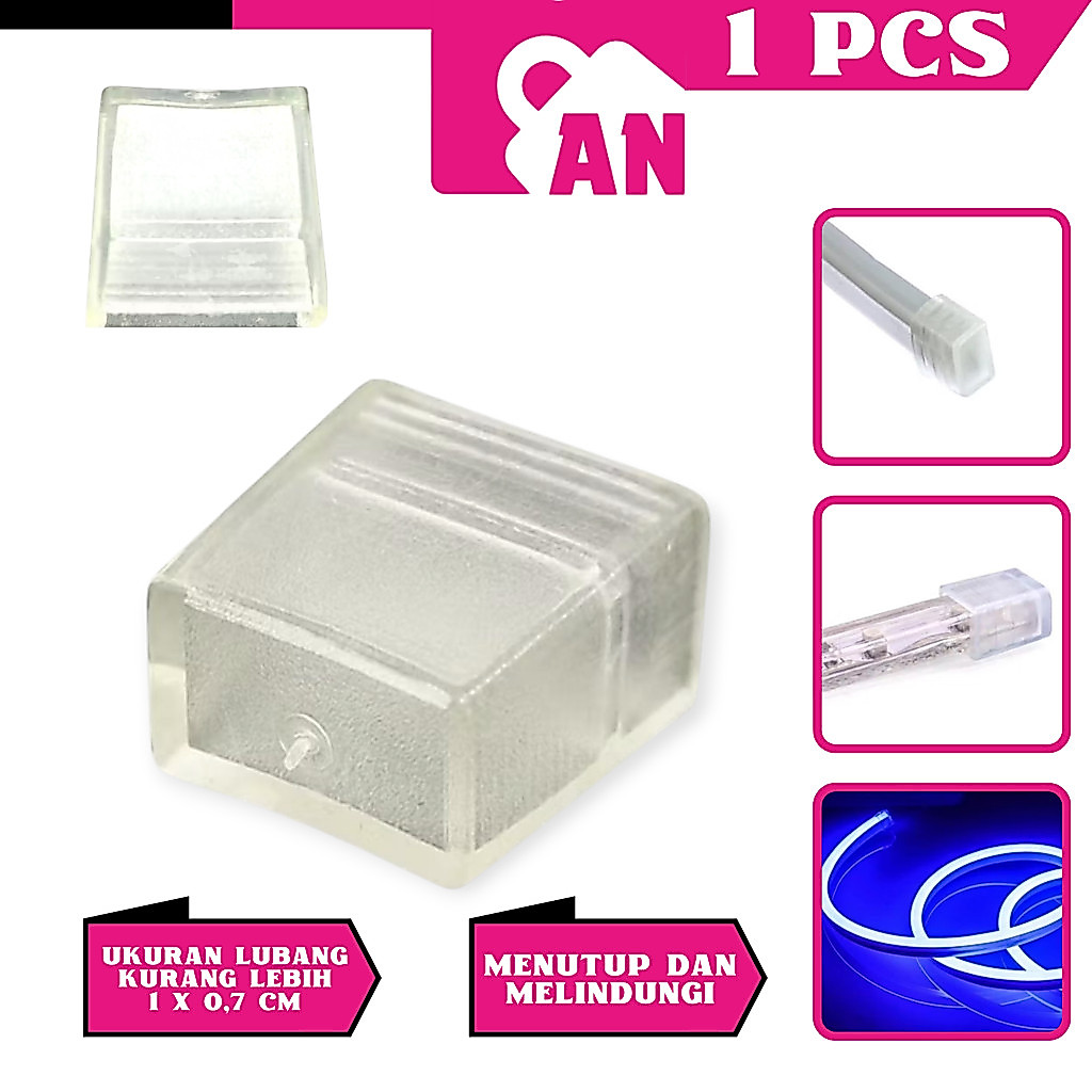 1PCS Tutup Lampu Strip Neon Flex LED Transparant Cover Pengaman Penutup Sambungan Kabel Lamp A160