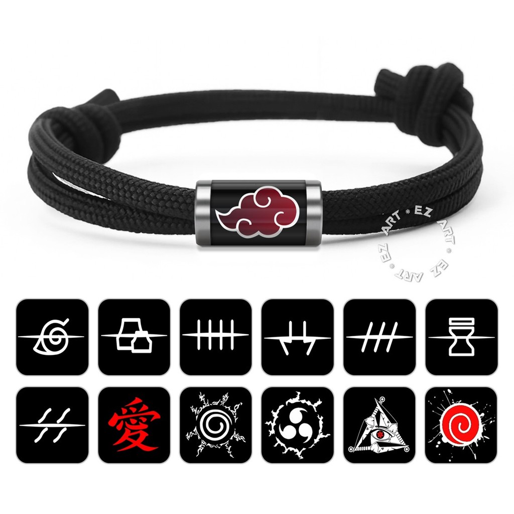 Simple Adjustable Fashion Bracelet Naruto Symbol Anime Logo Akatsuki ...