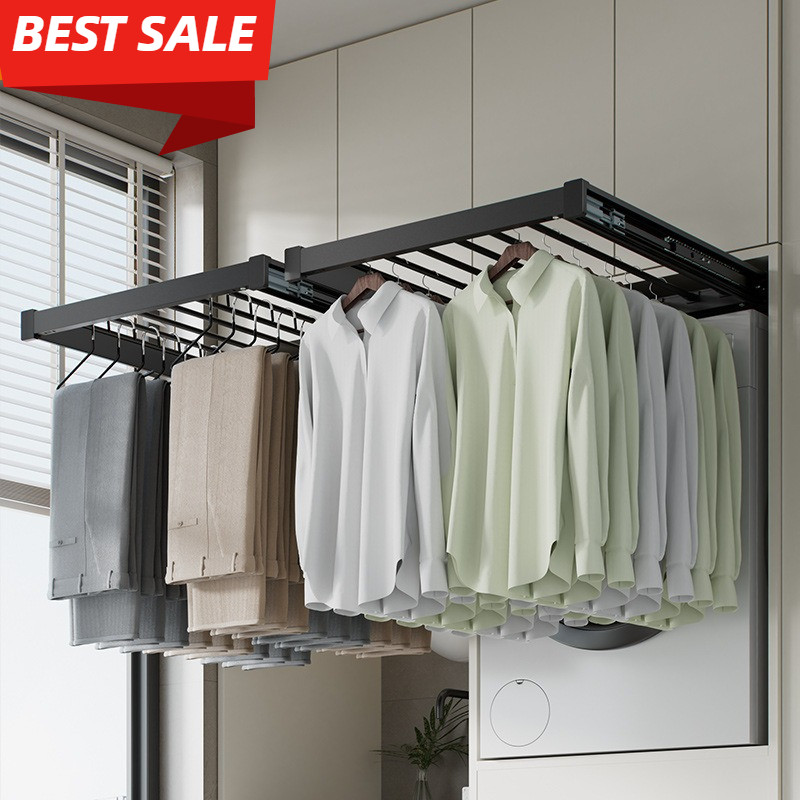 Retractable Clothesline Hidden Drying Rack for Washing Machine Balcony ...