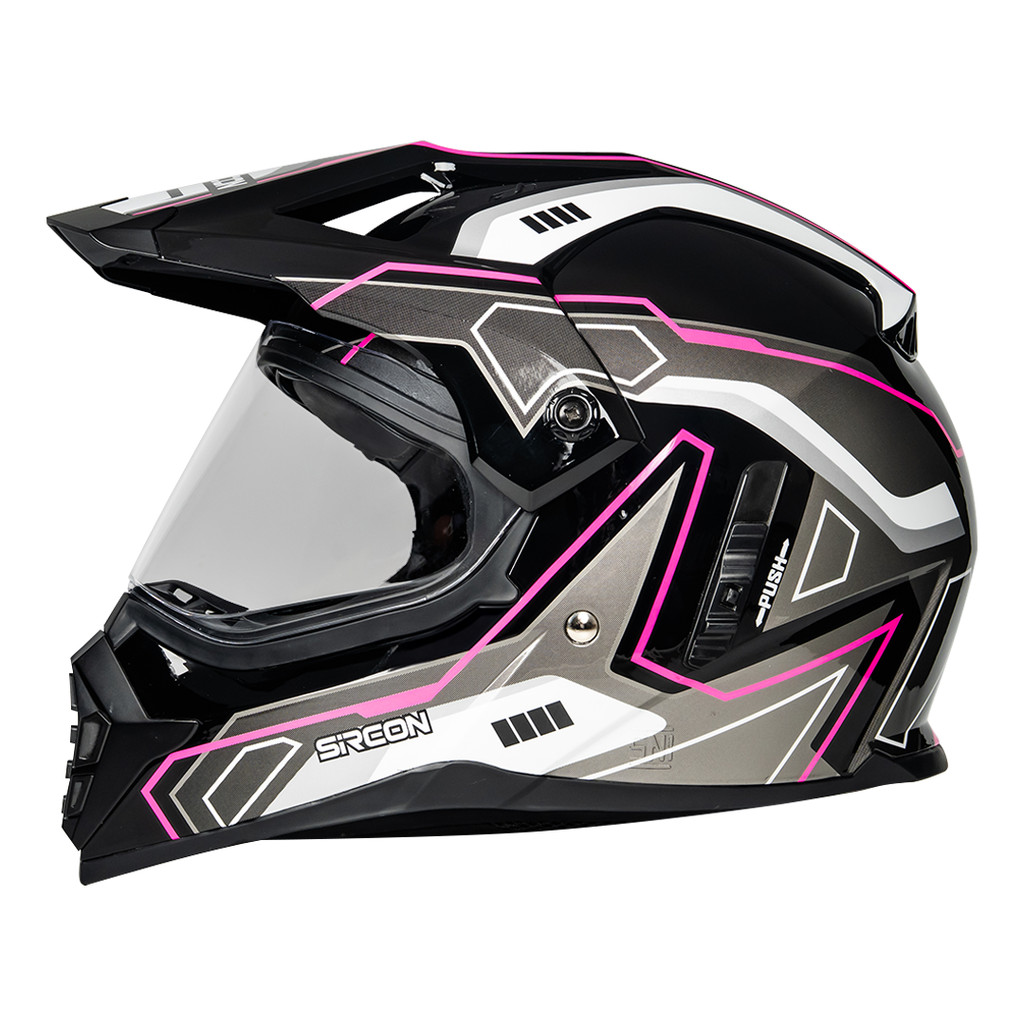 Cargloss Sircon Supermoto Venturo Helm Full Face - Pink - Gambar 3
