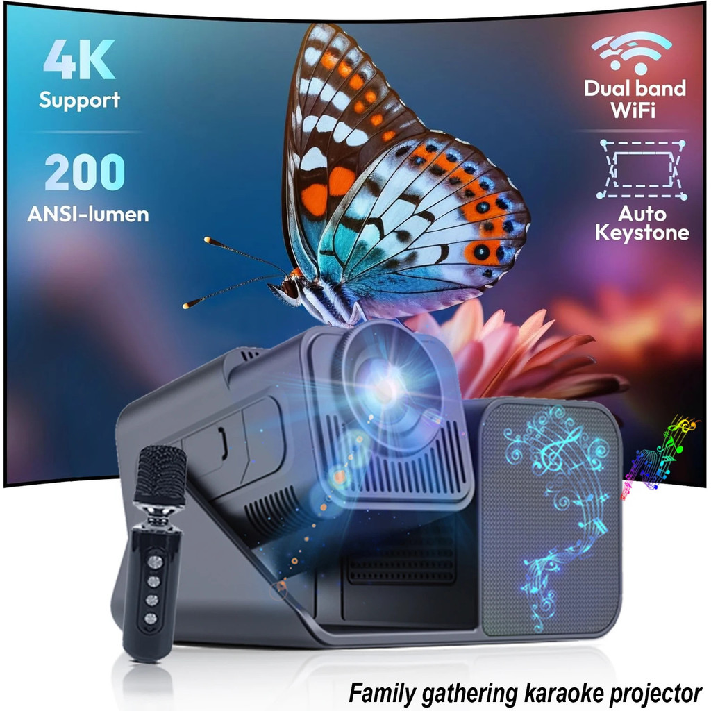 Portable Ktv Karaoke Projector Ht36 4k 1080p Native 1280*720p Android11 ...