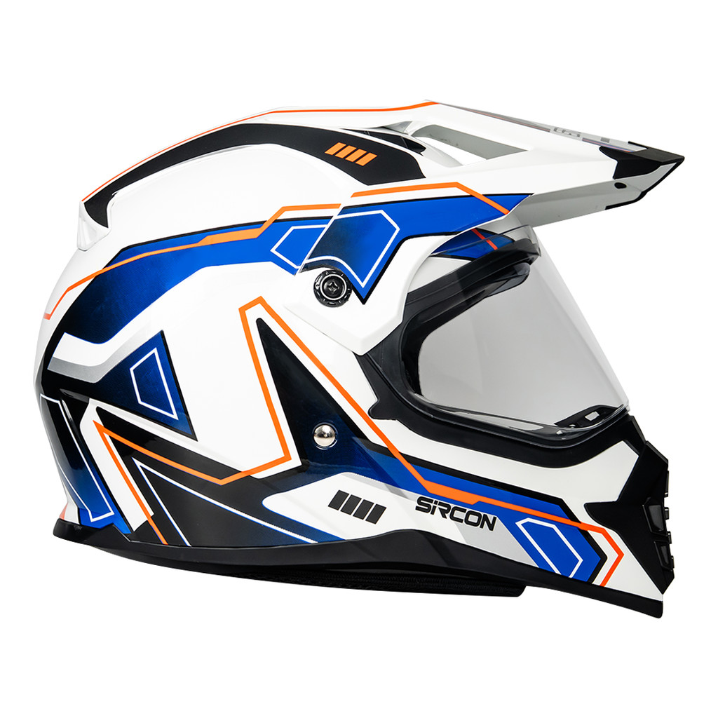 Cargloss Sircon Supermoto Venturo Helm Full Face - White - Gambar 3