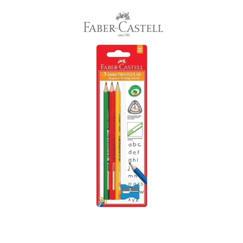 FABER-CASTELL PENSIL TRIANGULAR + PENSIL WARNA 24 PCS – FREE 2 PENGHAPUS - Gambar 3