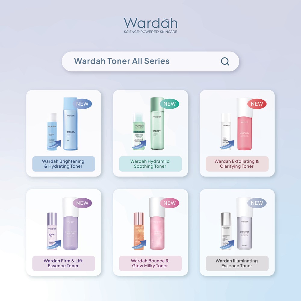 [Wardah Member Exclusive] Wardah Toner All Series - Acnederm, Lightening, Illuminating, Glow Milky, Exfoliating, Firm Lift - Toner Badan - Skincare