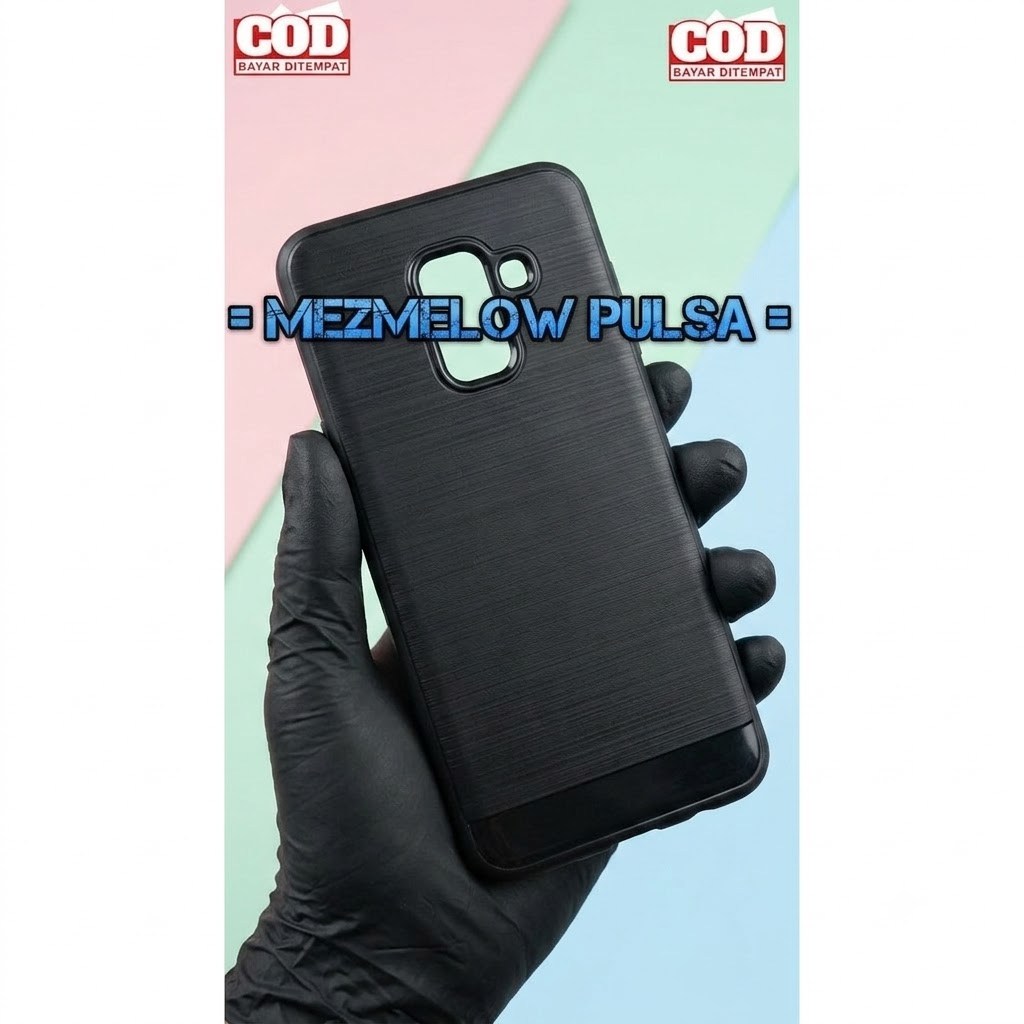 Case Fiber Carbon Silikon Caseng Softcase SAMSUNG A8 PLUS