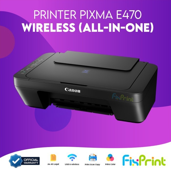 FixPrint Printer Canon Pixma E470 / MG2570S / E410 Pengganti Printer Deskjet 2875 2876 2337 2336 2335 2775 2776 AIO WiFi A4 Bergaransi Resmi Multifungsi - Gambar 3