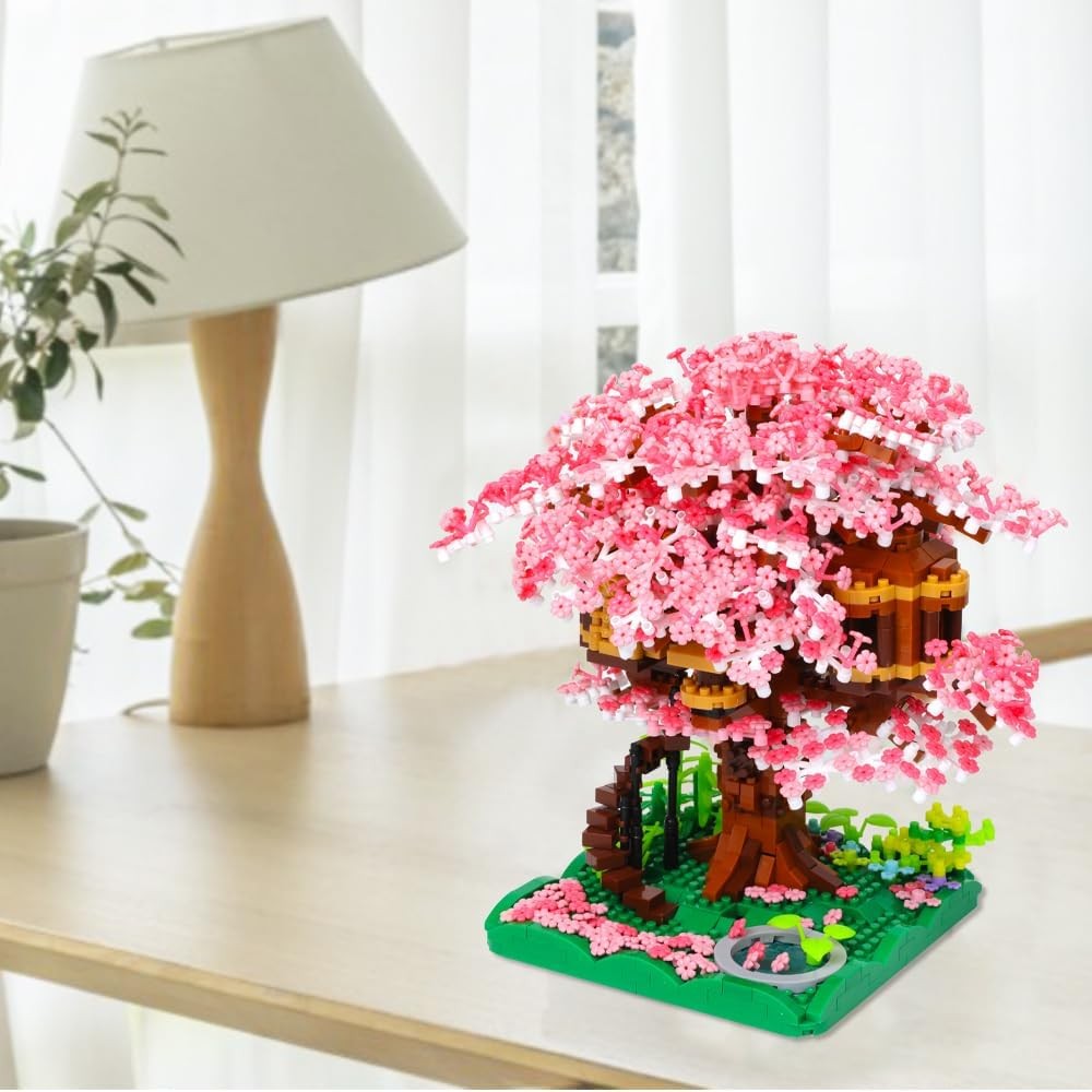 Mini Cherry Blossom Treehouse Bonsai Tree Building Blocks Set ...
