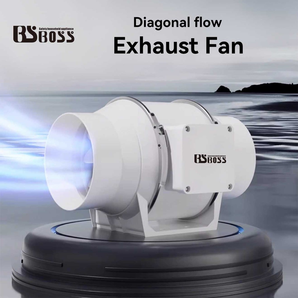 BSBOSS Exhaust Fan Diagonal Flow Pressurized Duct Fan For Bedroom ...