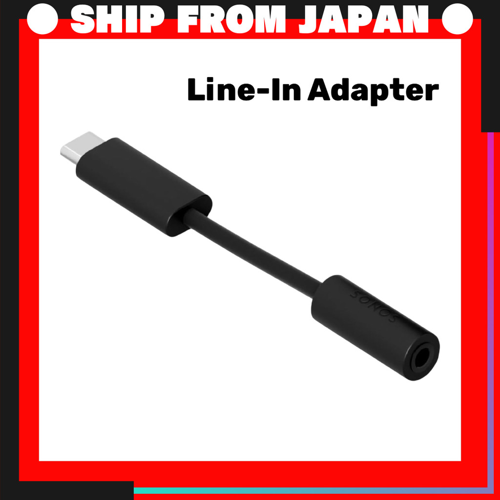 Sonos Line-In Adapter – Black, 3.5mm to USB-C for Era 100 & Era