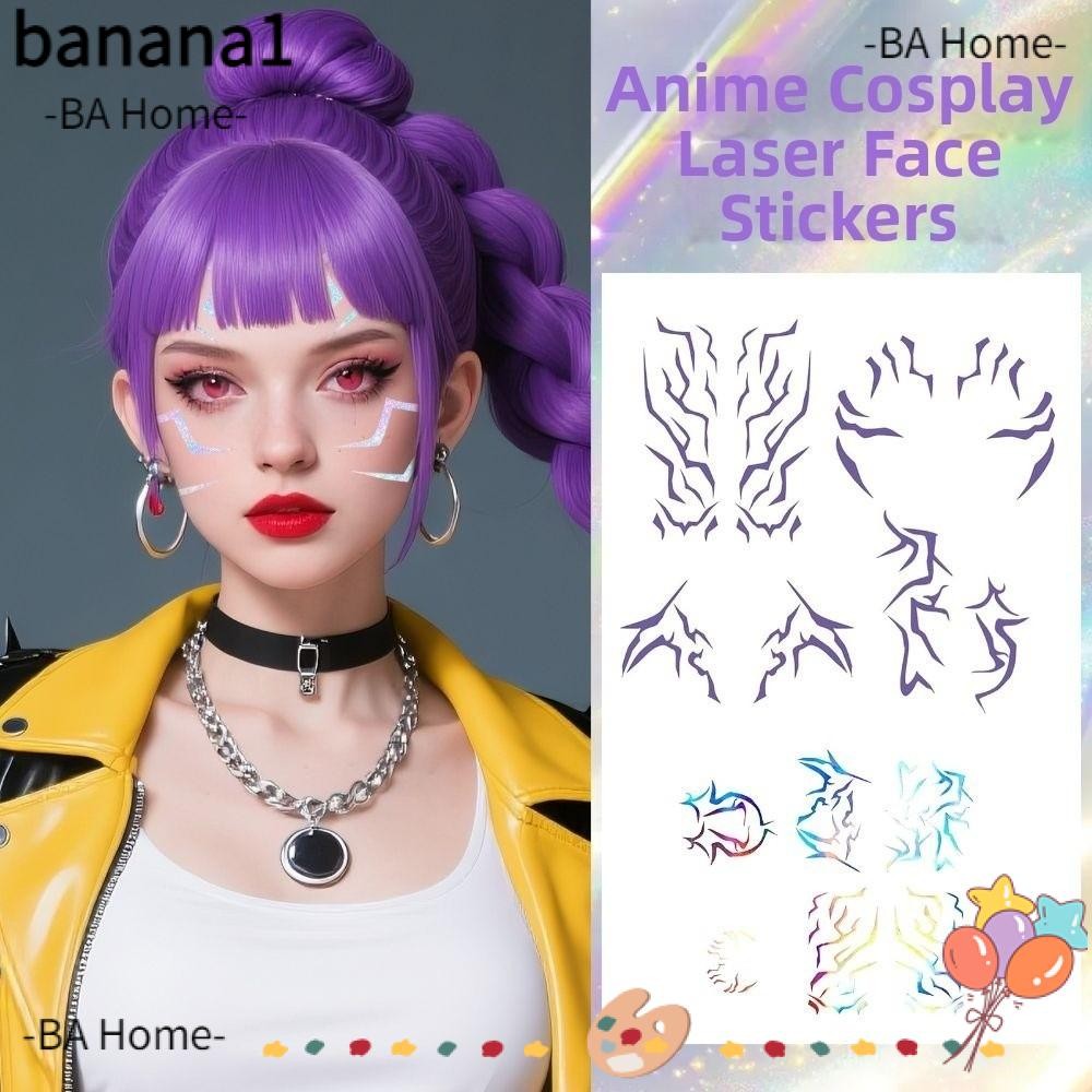 BANA Temporary Tattoos, Purple Colorful Cosplay Prop Tattoo Sticker ...