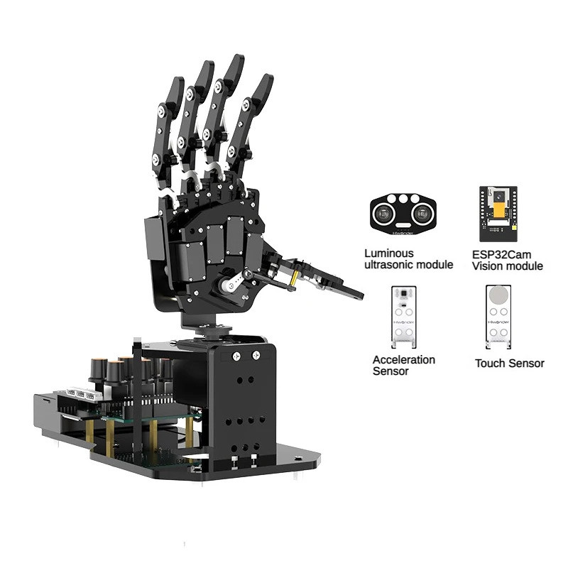 6 Dof Bionic Robot Hand With Esp32-cam Ai Sensor Somatosensory Glove 5 ...