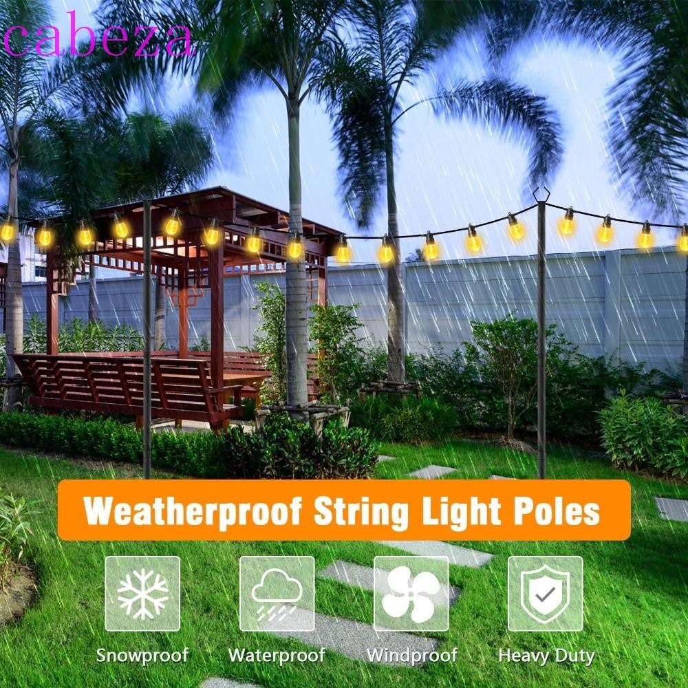 CABEZA 2pcs String Light Poles, Heavy Duty Adjustable Height Adjustable ...
