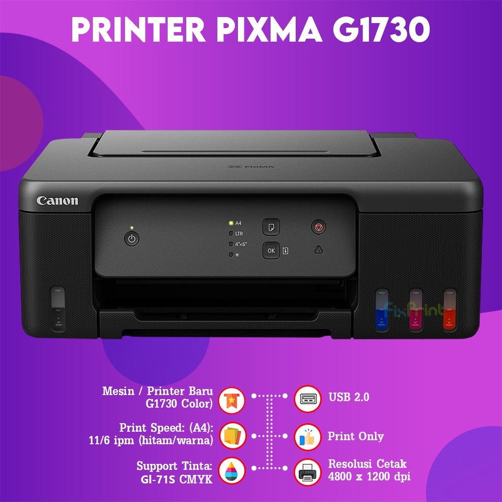 FixPrint Printer Canon PIXMA Ink Efficient G2730 Purple G1010 G1730 Garansi Resmi - Pengganti Canon G2770 G2010 G1737 G1020 - Gambar 3
