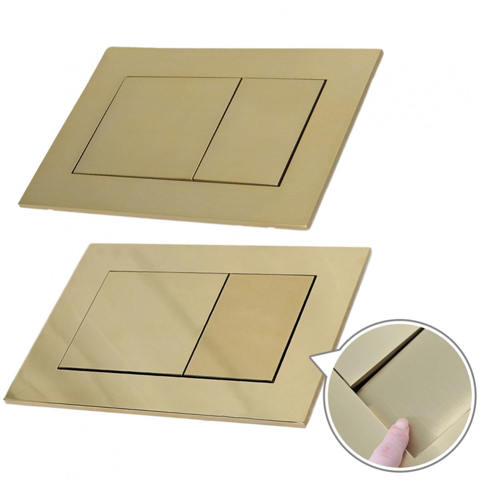 For TECE Toilet Accessory Stylish Brushed Gold Dual Flush Control Panel ...