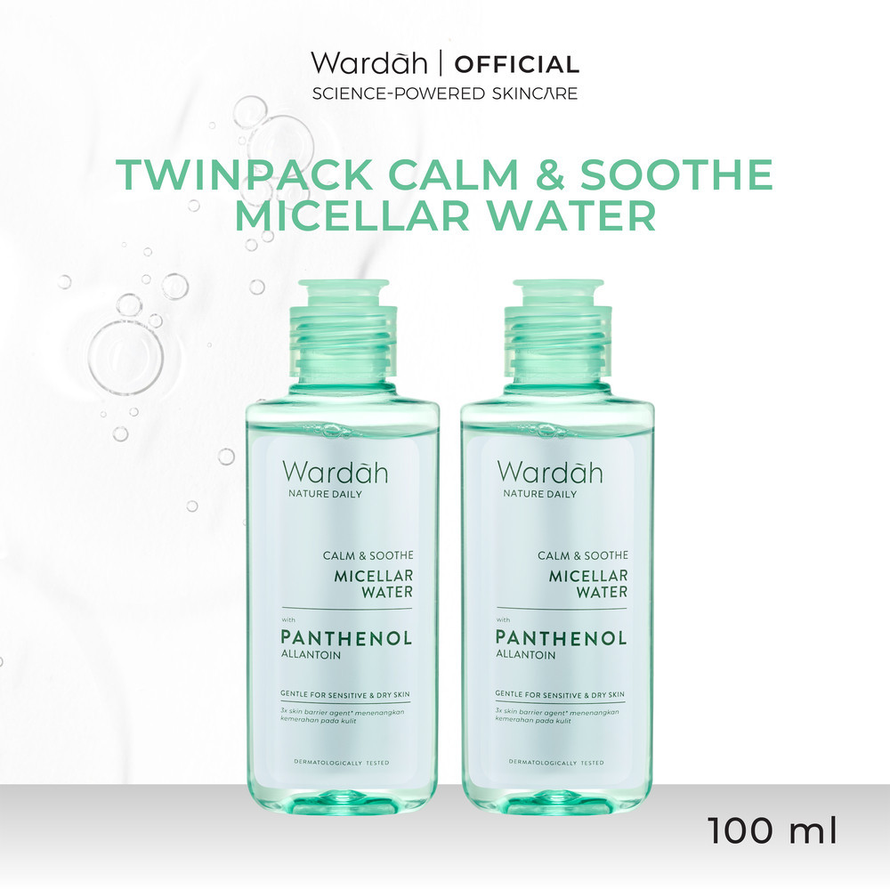 [Wardah Member Exclusive] WARDAH TWINPACK Micellar Water 100ml All Series Perfect Bright Calm and Soothe Nature Daily Acnederm Lightening Oil Infused Pembersih Wajah Make Up Remover Waterproof Tanpa Bilas - Skincare - Gambar 4