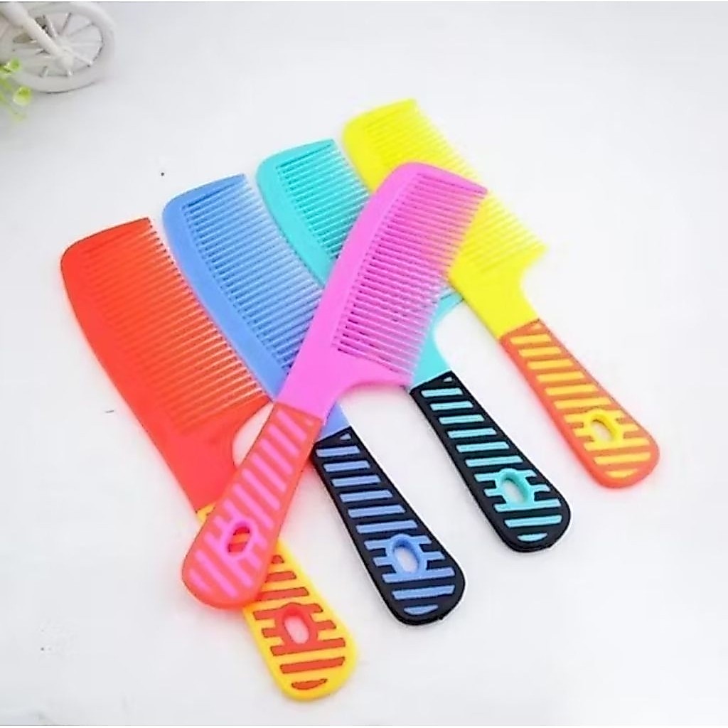 1PCS Sisir Rambut Gagang Plasik Anti Kusut Rontok Motif Garis Alat Kecantikan Make Up Hairs A057 - Gambar 3