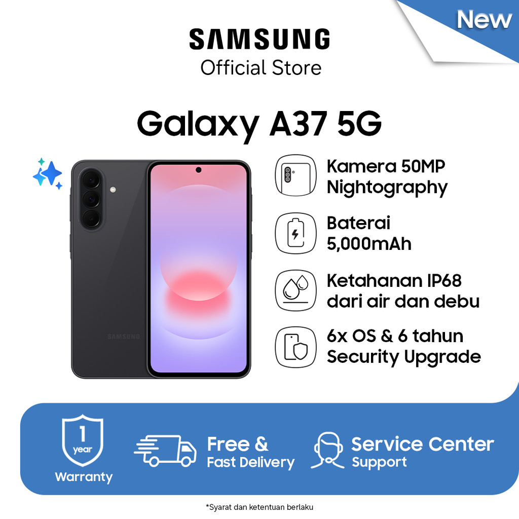 Samsung Galaxy A37 5G 8/256GB - Awesome Charcoal / Hp AI / IP68 / 5000 mAh