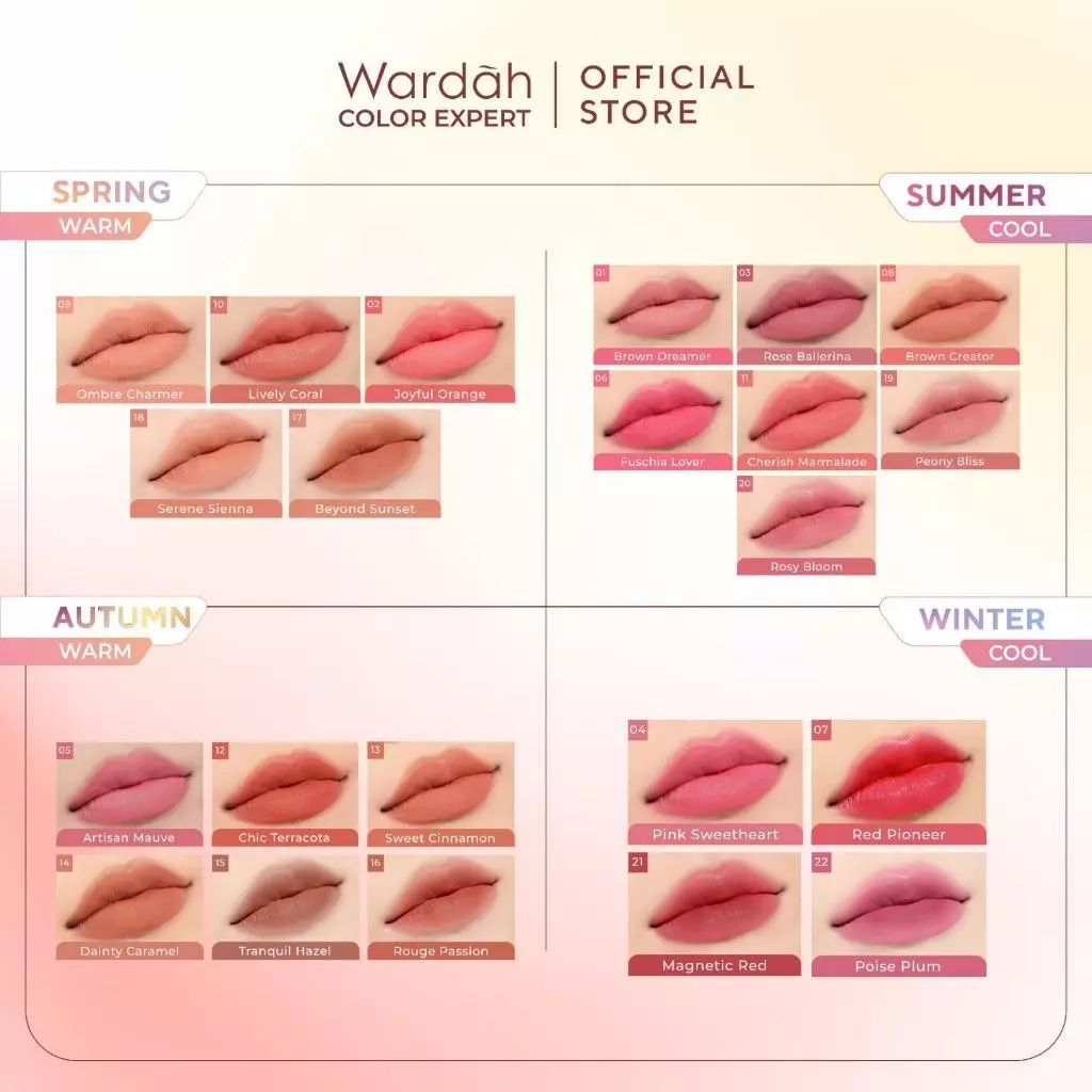 WARDAH Lip Cream Colorfit Velvet Matte Lip Mousse Lip Cream Korean Blur Anti Crack Tahan Lama 24 Jam Tidak Lengket Tekstur Creamy Liptint Lip Stain Lipgloss Lip Tint Lipstik Lipcream Longlasting Waterproof Dry Lips Smooth - Makeup - Gambar 4