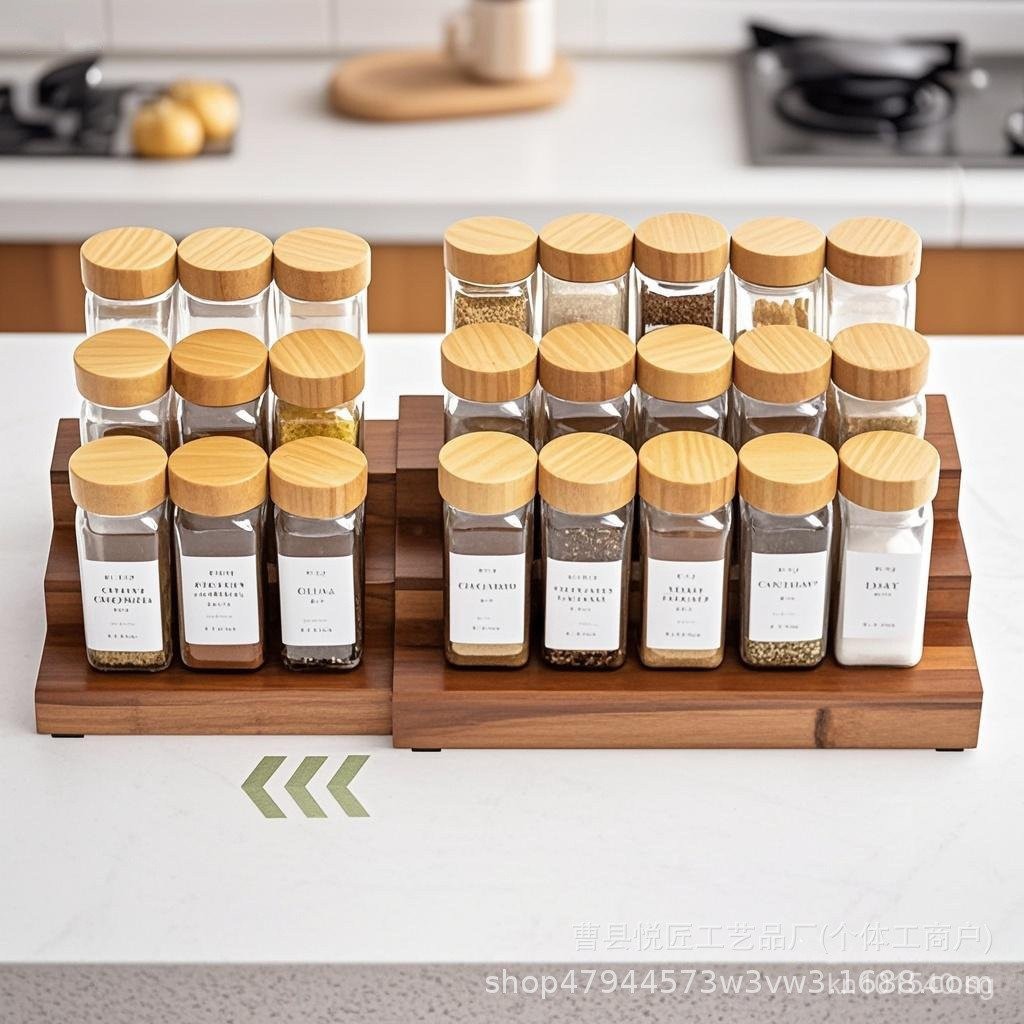 Expandable Layer Display Spice Wooden Kitchen Shelf Ladder Shelf ...
