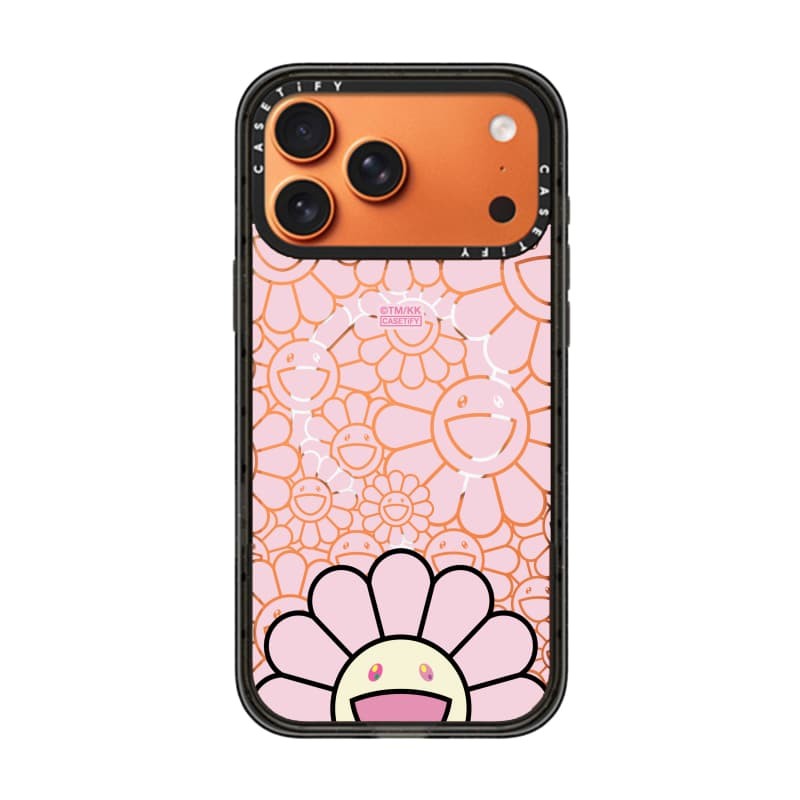 TAKASHI MURAKAMI x CASECASE: FLOWERS BLOOM SMILE (PINK) Black Edge
