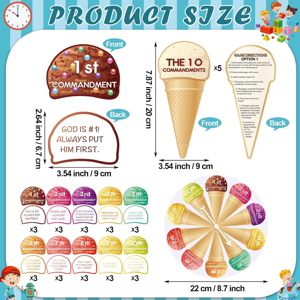 Ten Commandments for Kids Ice Cream Scoop Game Ten Commandments ...
