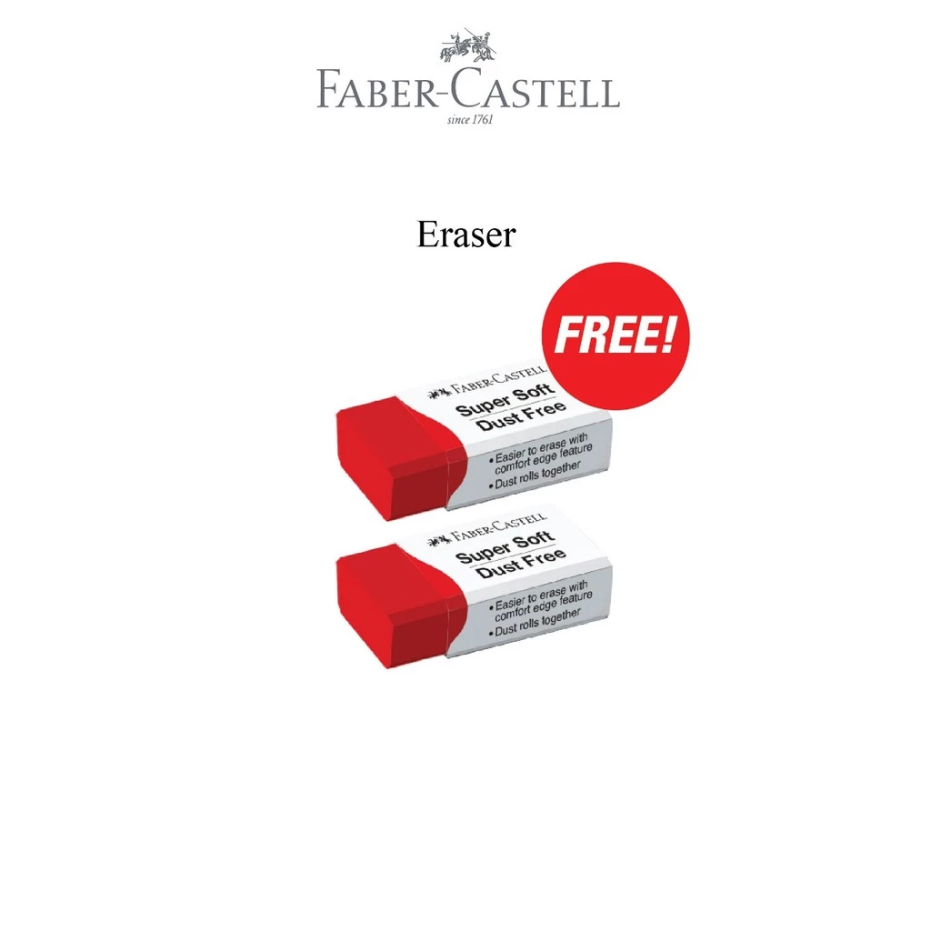 FABER-CASTELL PENSIL TRIANGULAR + PENSIL WARNA 24 PCS – FREE 2 PENGHAPUS - Gambar 4