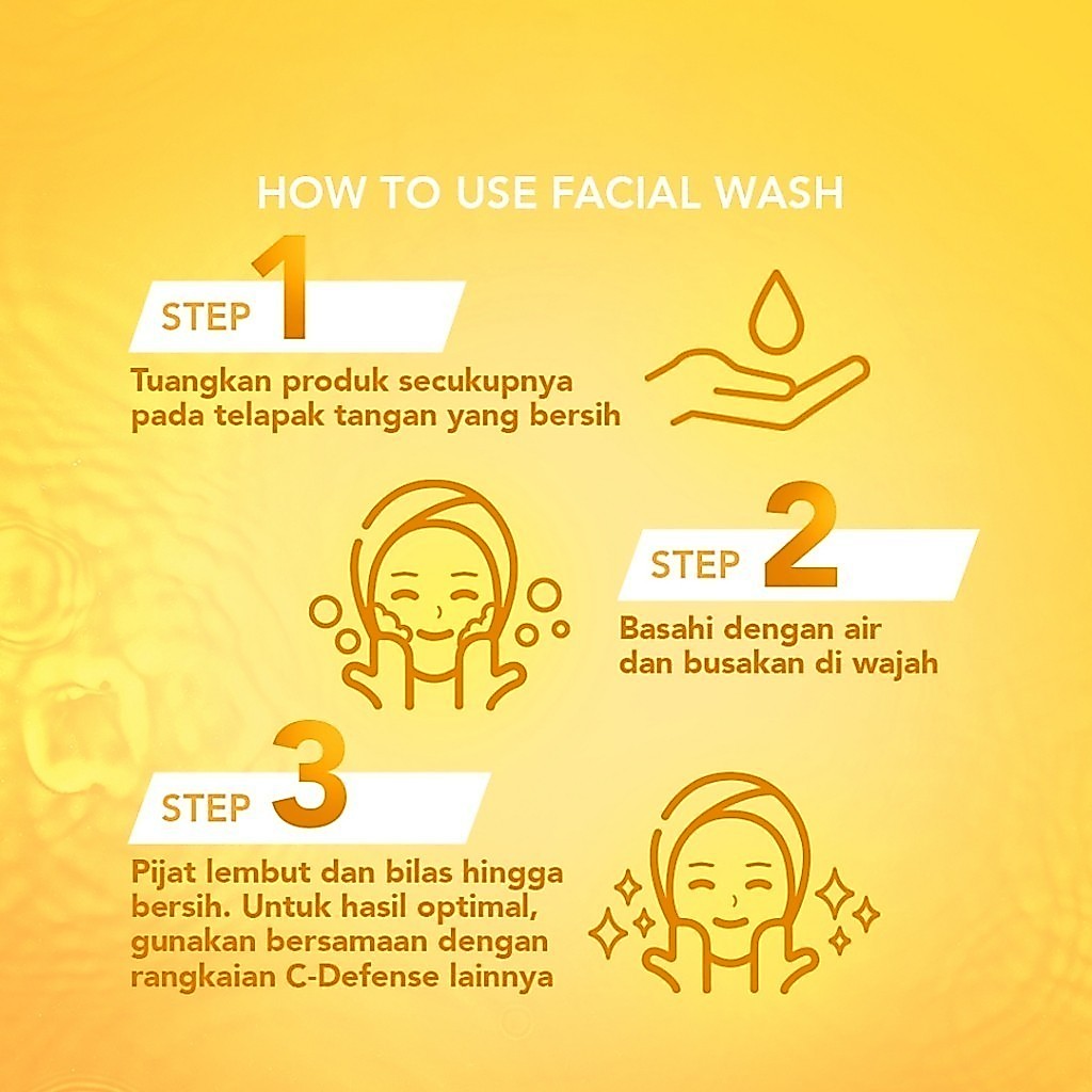 Wardah C-Defense Vitamin C + Panthenol Anti-Pollution Radiant Creamy Wash / Merah Jingga Official - Gambar 4