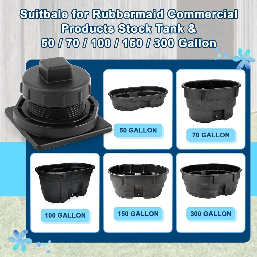 Stock Tank Drain Plug Kit For Rubbermaid Commercial Stock Tank Drain 50