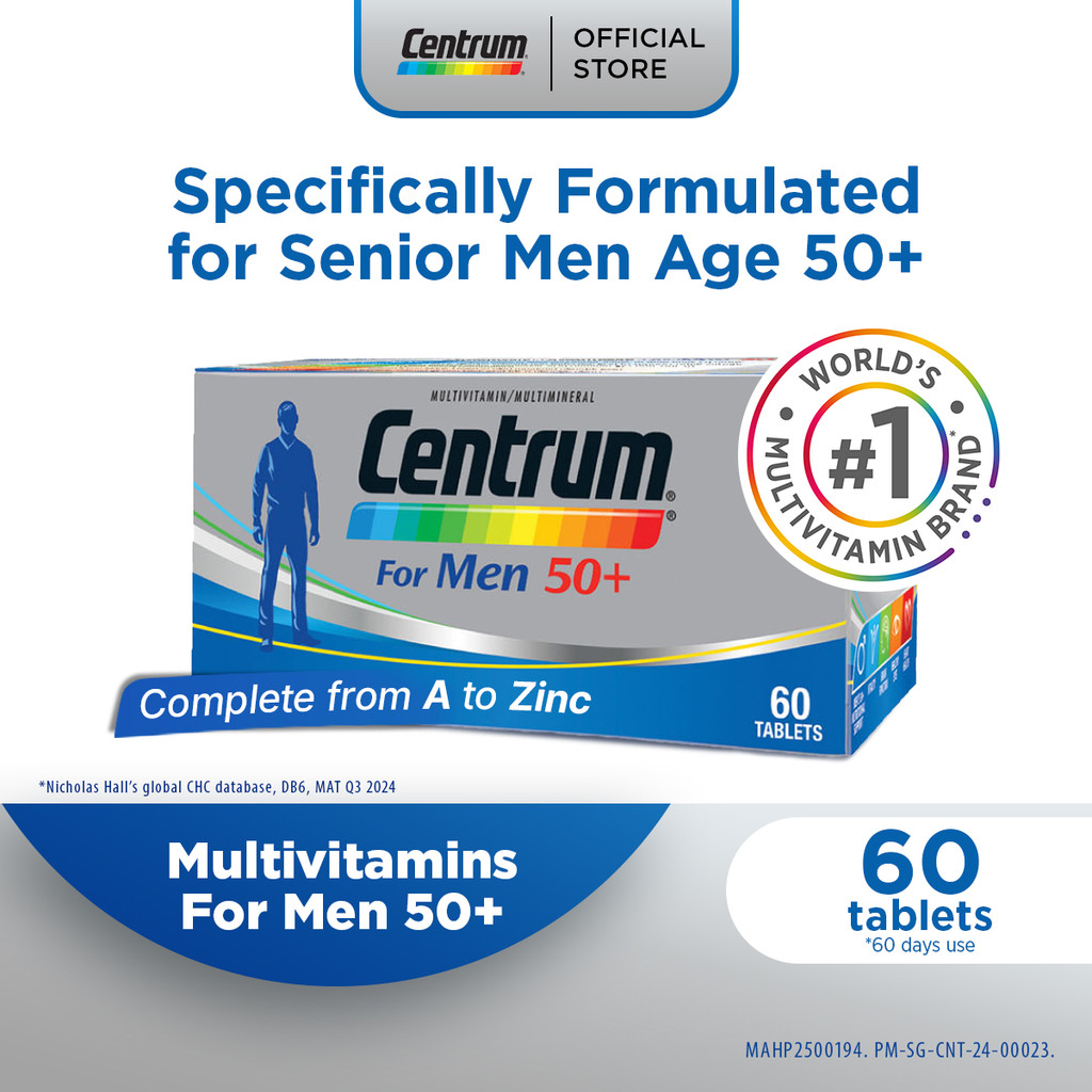 CENTRUM Multivitamin Supplement for Men 50+, Vitality, Boost Energy ...