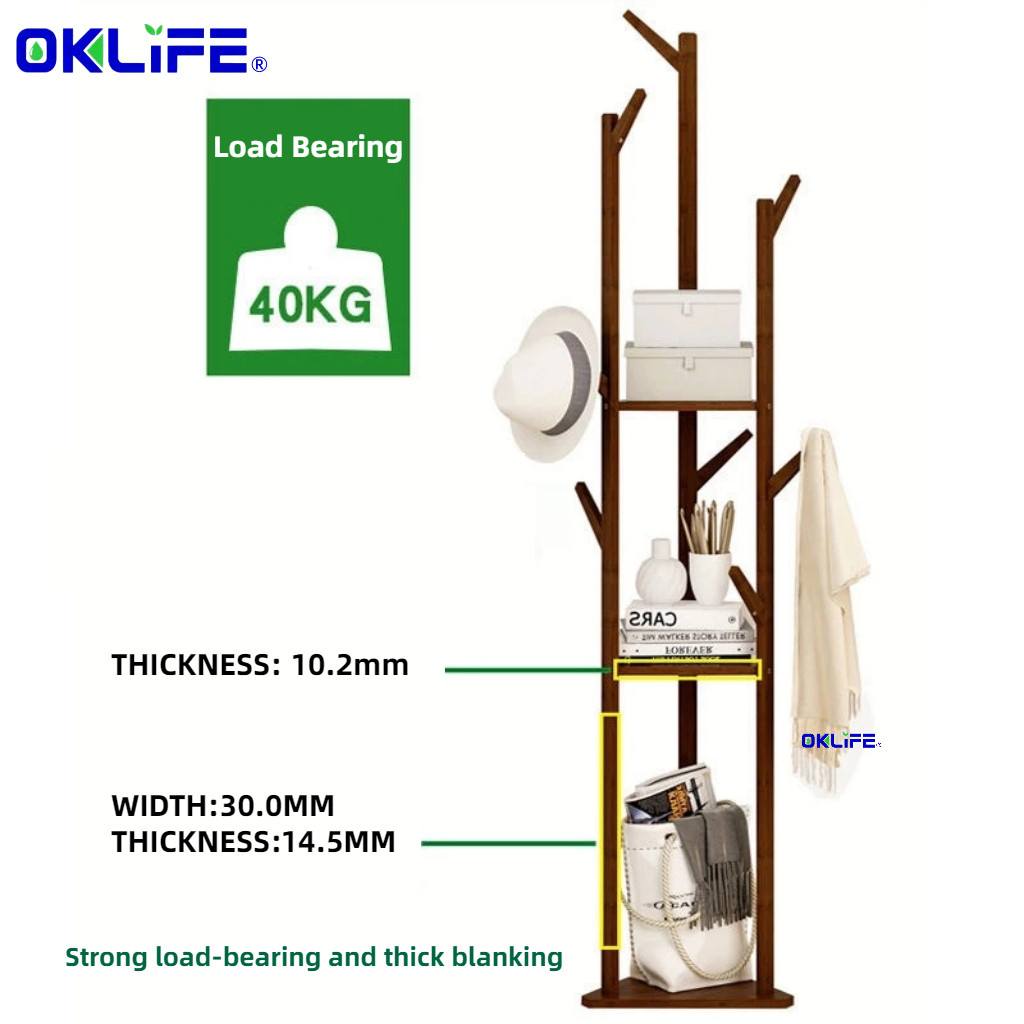 Solid Wood Freestanding Clothes Stand Bedroom Garment Rack Moisture Proof For HDB Condo Home Storage view 5
