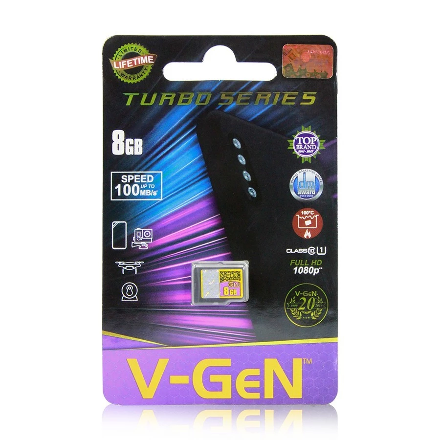 V-GEN Microsd 8GB/16GB/32GB/64GB/128GB Class 10 Speed 100MBps Turbo - Gambar 2