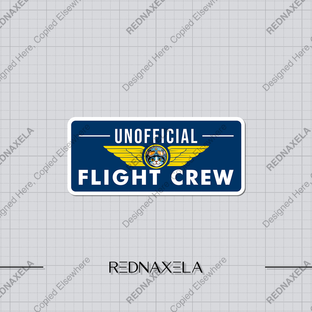 Stiker Vinyl Unofficial Flight Crew Stiker Koper Sign Stickers | Shopee ...