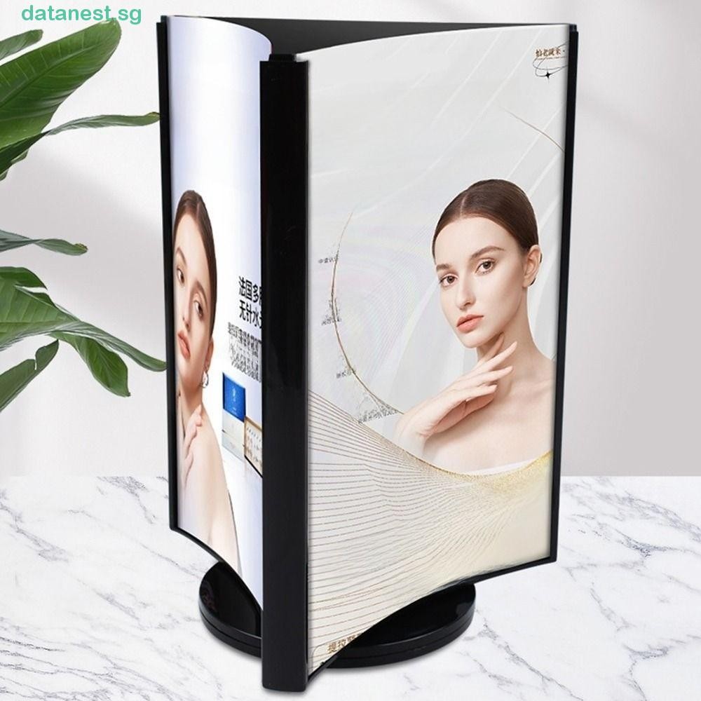 DATANEST Acrylic Revolving Table Card, Three-Sided A4/A5 Menu Display ...