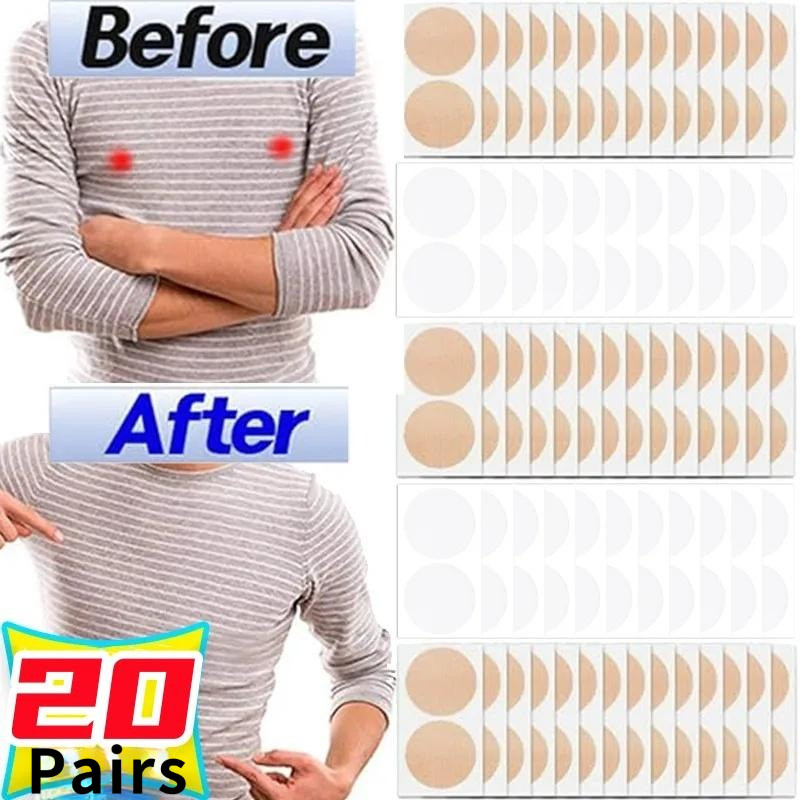 20Pairs Breathable Self Adhesive Disposable Chest Stickers Round ...