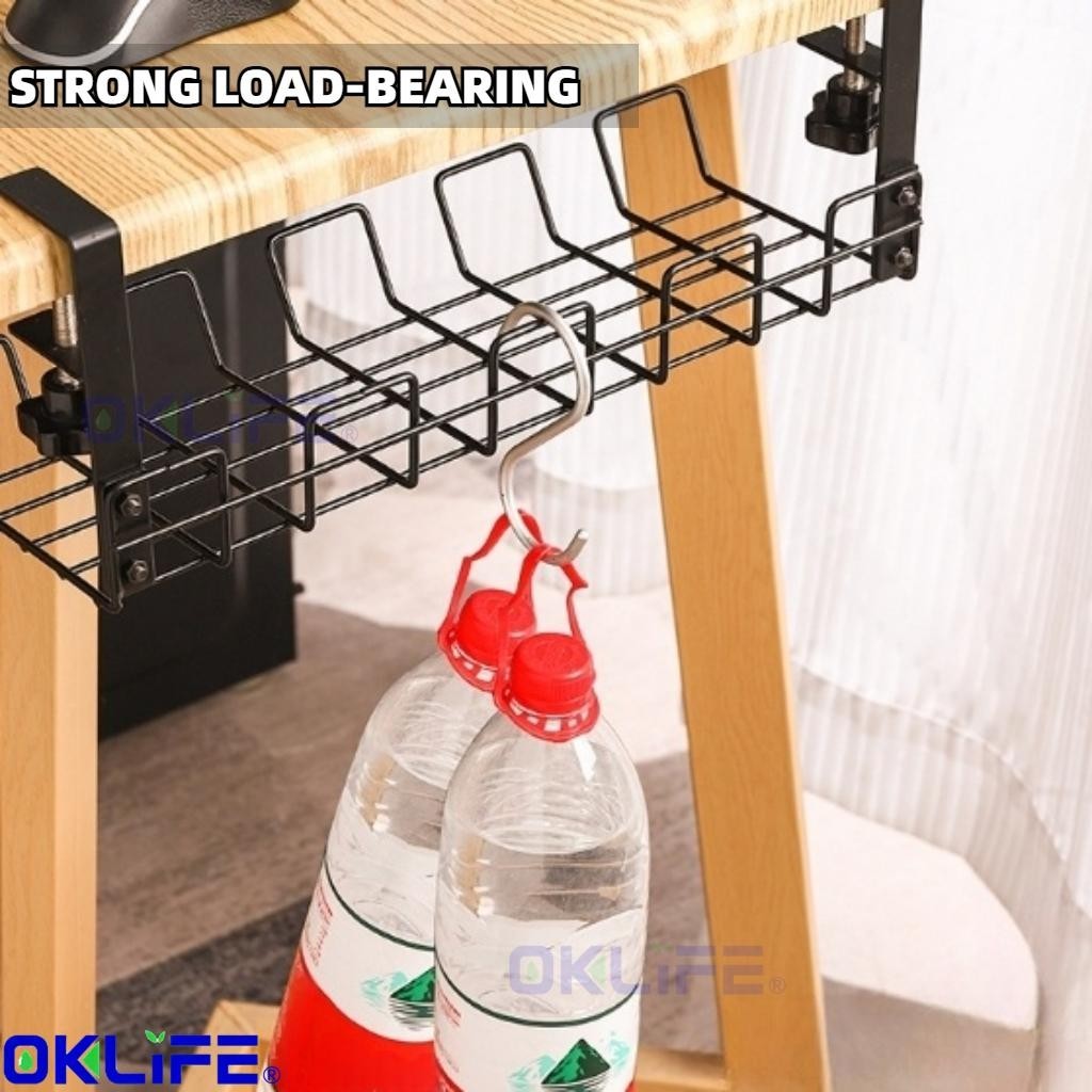 Under Desk Cable Organizer Plug Cord Storage Tray Moisture Proof Home Office Table Socket Holder For HDB Condo view 3