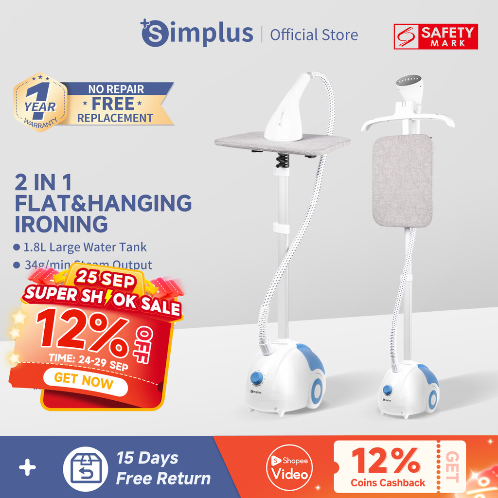 Simplus 2 in 1 Garment Steamer 2000W GTJH014 | Shopee Singapore