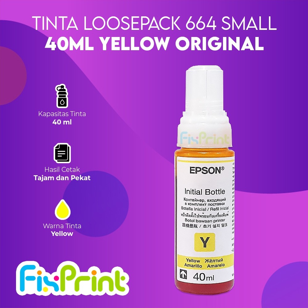 FixPrint TINTA EPSON 664 T6641 Black T6642 Cyan T663 Magenta T6644 Yellow COLOR - Gambar 2