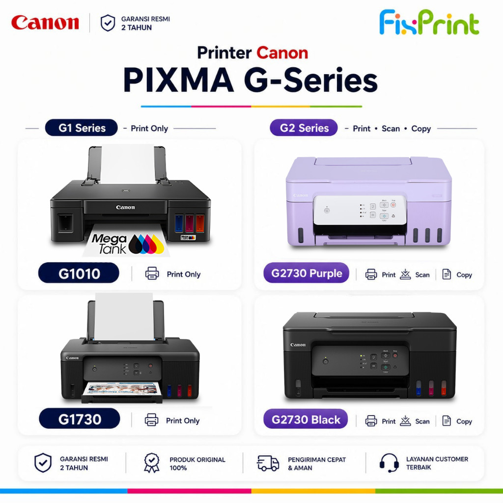 FixPrint Printer Canon PIXMA Ink Efficient G2730 Purple G1010 G1730 Garansi Resmi - Pengganti Canon G2770 G2010 G1737 G1020 - Gambar 2