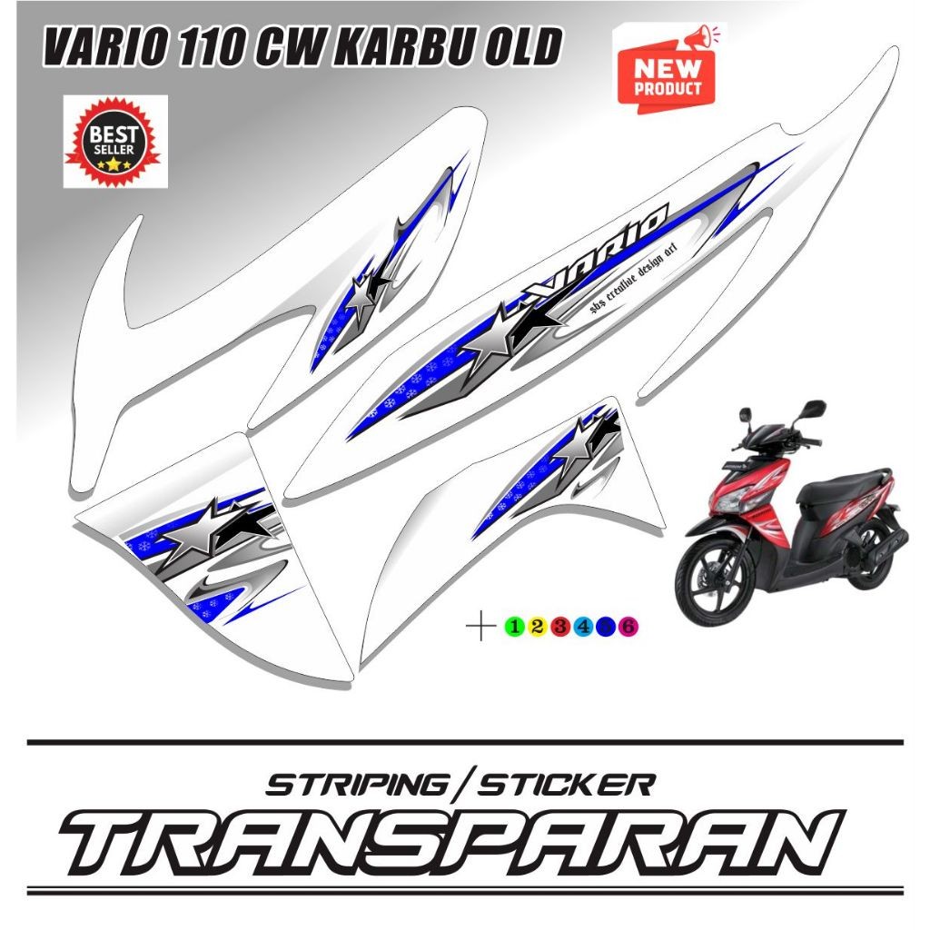 TRANSPARENT UV STICKER STRIPING/ VARIO OLD 110 CW CARBON HANAN ...