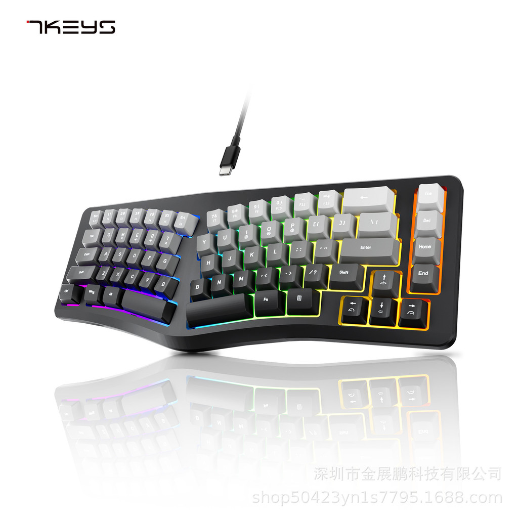 [Ready Stock] Mechanical Feel Split Keyboard Ergonomic Wired RGB ...