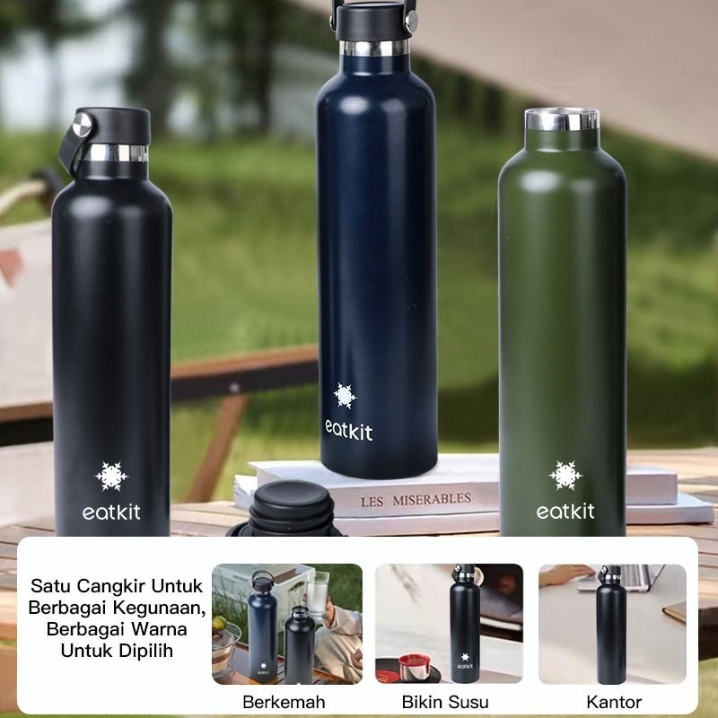 Paus Biru - Tumbler Stainless Steel 304 1000ml / Botol Minum Tahan Panas Dan Dingin Sport Botol Air / Thermos Cup Vacum / Cangkir Aluminium - Gambar 2