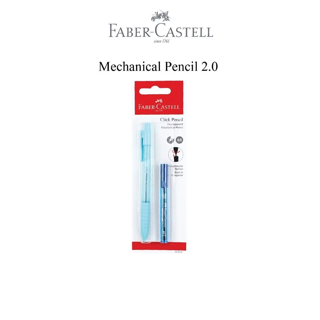 Faber-Castell PULPEN GEL & PENSIL MEKANIK SET 2MM Free 2 PENGHAPUS – Motif Lucu & Premium (Biru) - Gambar 3