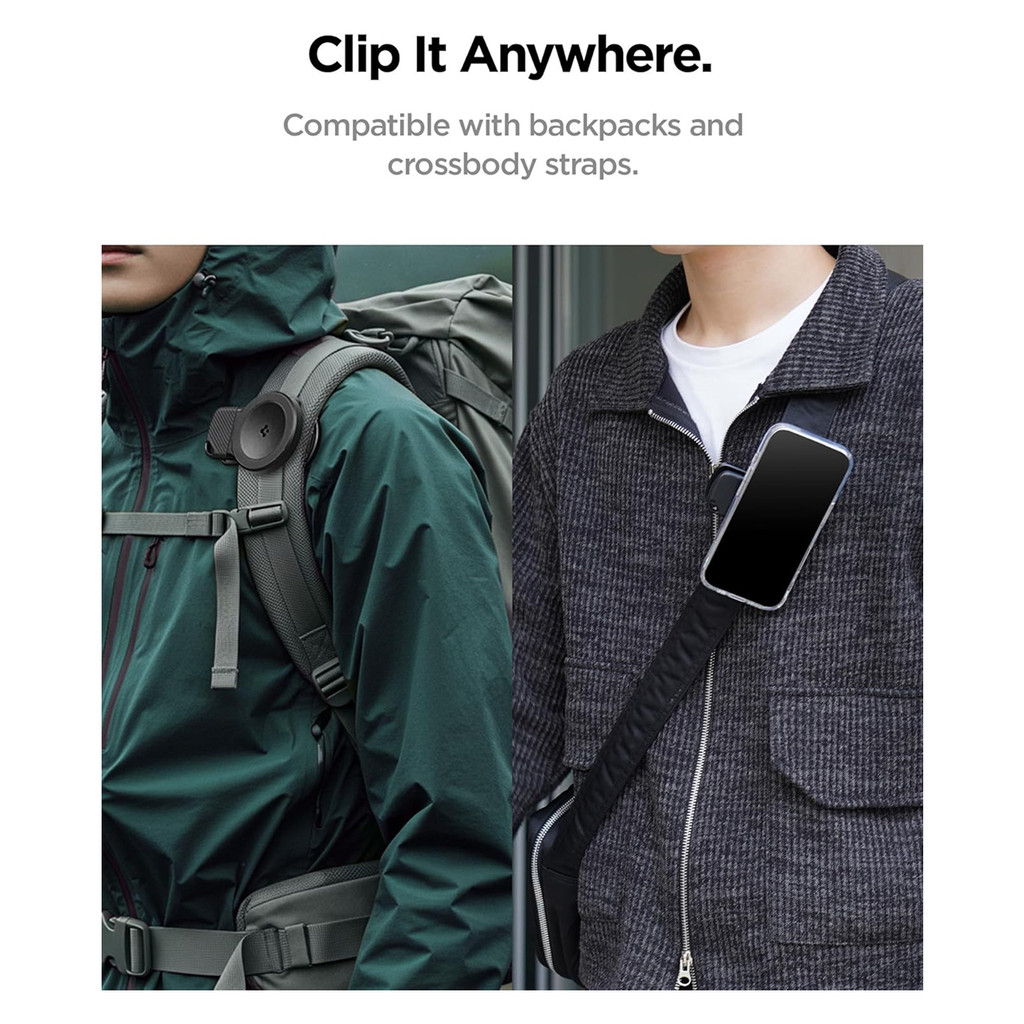 Phone Holder Magnetic Clip Spigen Strong Vlog Record MagFit Clamp for iPhone Samsung with Phone Tether Anti Theft Protection Backpack - Gambar 4