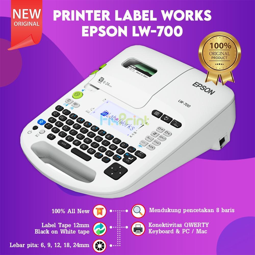FixPrint Printer Epson LabelWorks LW600P LW-600P LW 600 P Bluetooth / Printer Label Works Epson LW-700 LW700 PC/MAC Connectable Printer Label Maker Portable New - Gambar 3