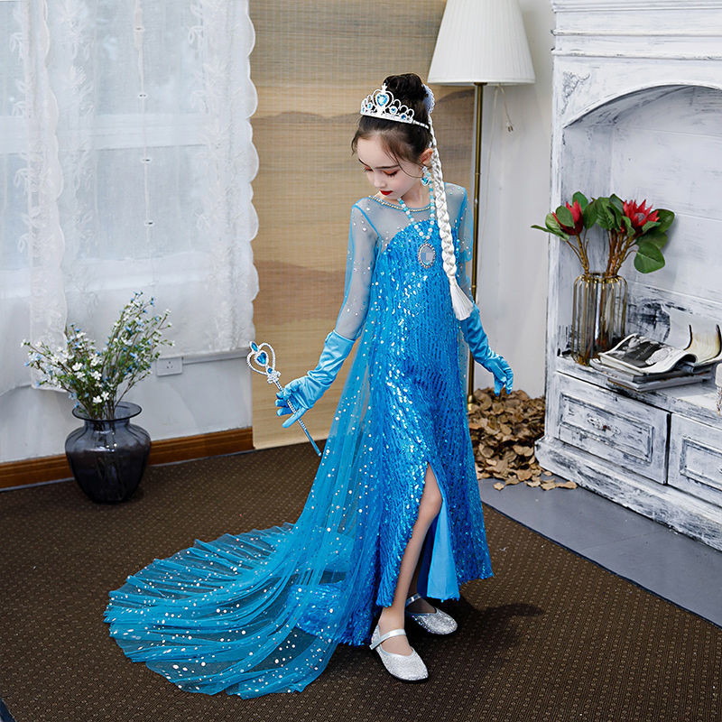 Elsa Princess Dress Girls Frozen New Dress Elsa Summer Elsa Skirt Suit ...