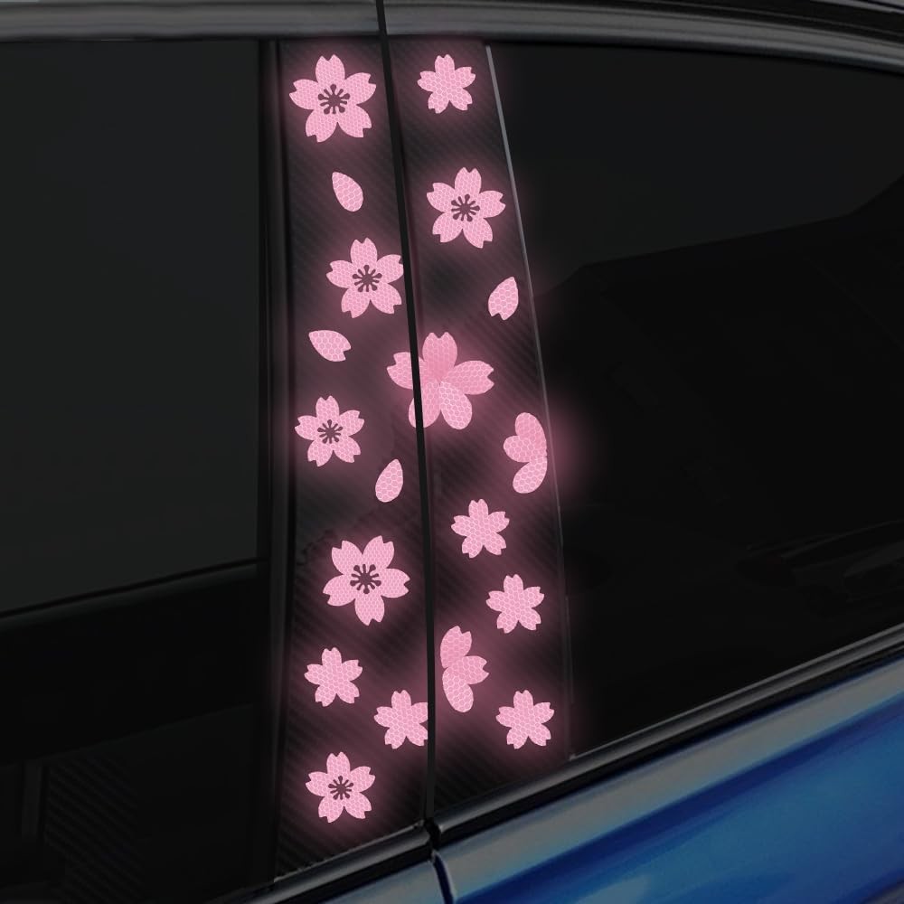 High Intensity Reflective Flower Car B-Pillar Sticker Self-Adhesive ...