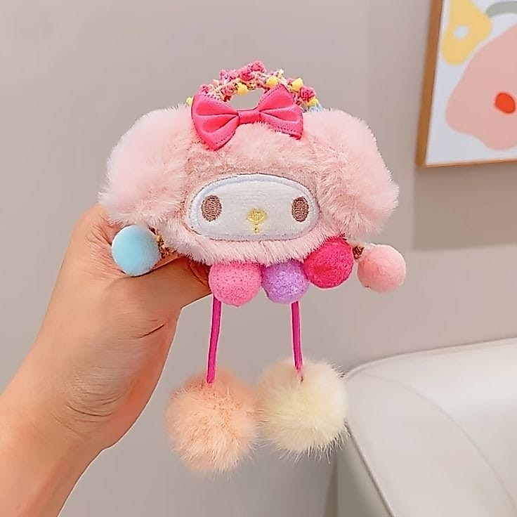 Ikat Rambut Sanrio Anak Lucu Bulu Lembut - Gambar 2