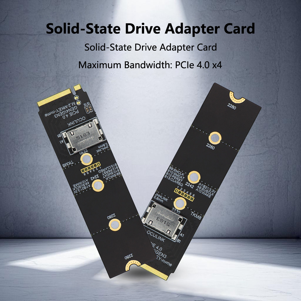 M.2 to OCuLink Riser Card M.2 For NVMe M Key to SFF-8612 Female Adapter ...