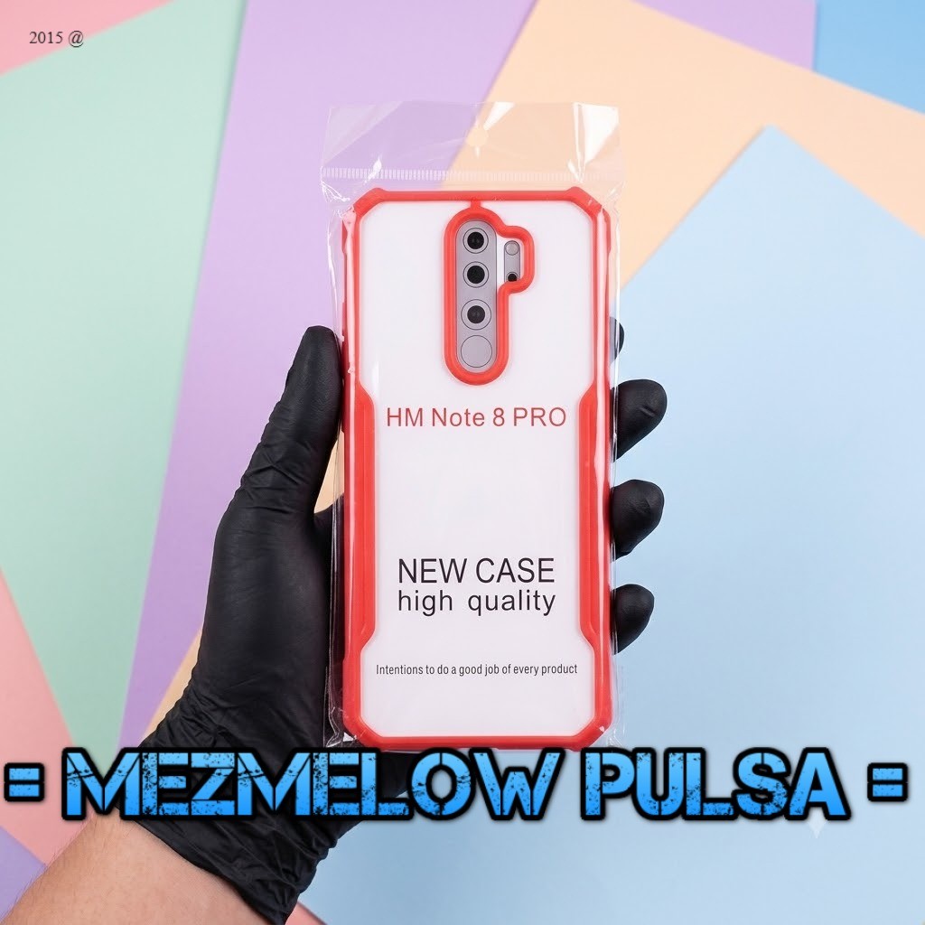 Armor Fusion / Casing Caseng Transparant List merah Hard Case XIAOMI REDMI NOTE 8 PRO